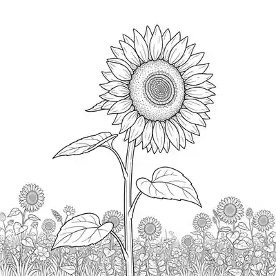 Bright Sunflower Facing Sun in Field (3)