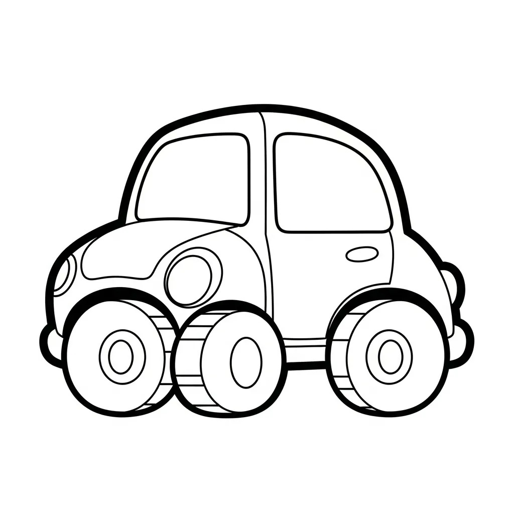 Cartoon Car Coloring Page for Kids (1)