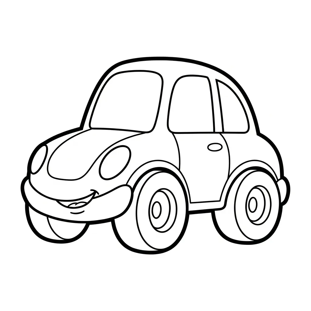 Cartoon Car Coloring Page for Kids (4)