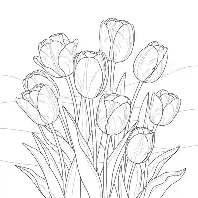 Colorful Tulip Bouquet in Spring Field (1)