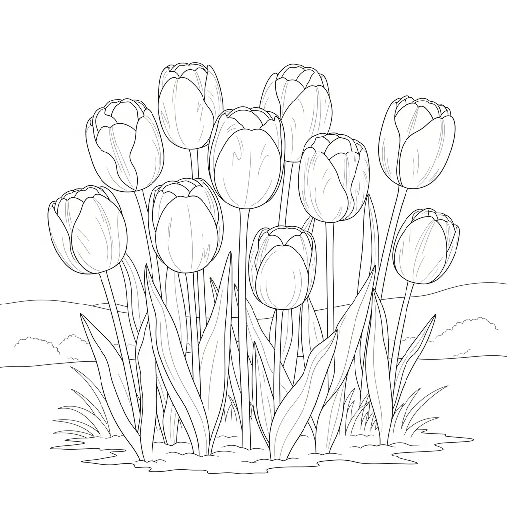 Colorful Tulip Bouquet in Spring Field (3)