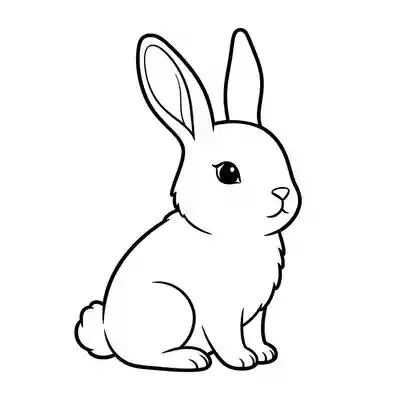 Cute Bunny Coloring Page for Kids (1)