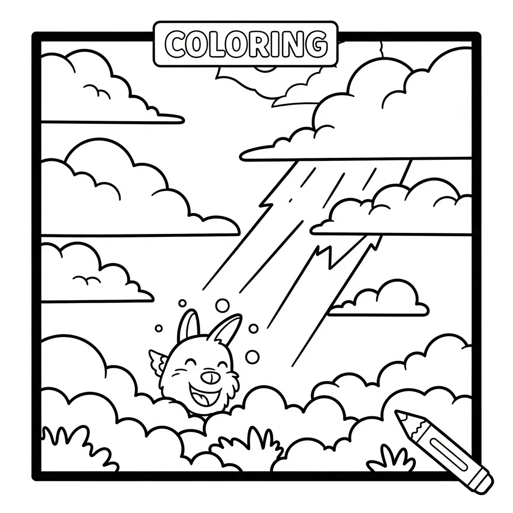 Cute Clouds Coloring Page for Kids (2)