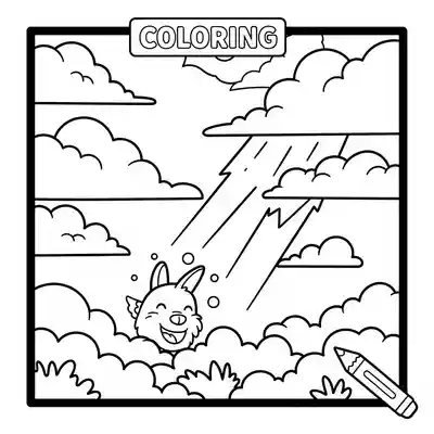 Cute Clouds Coloring Page for Kids (2)