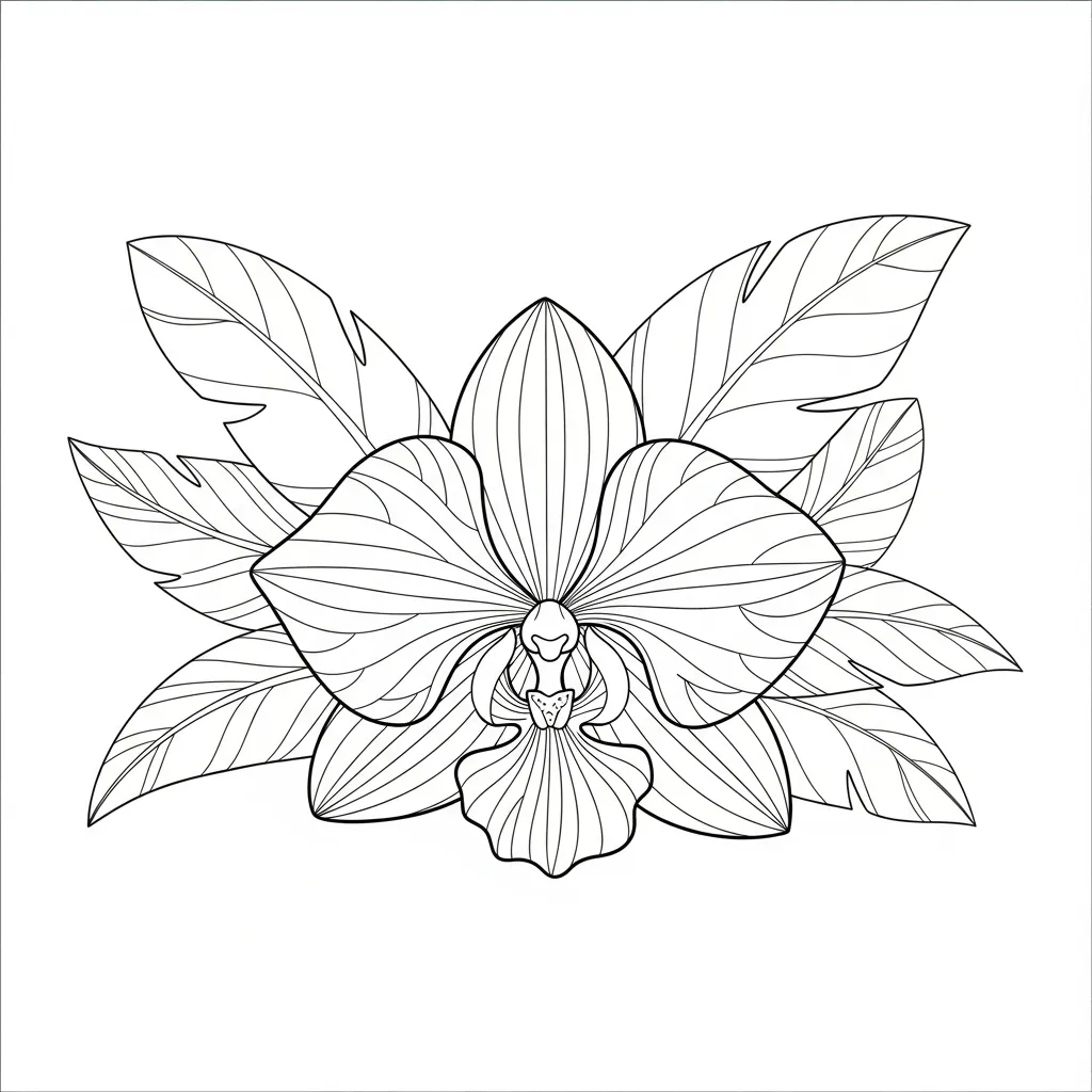 Delicate Orchid Bloom in Tropical Setting (3)