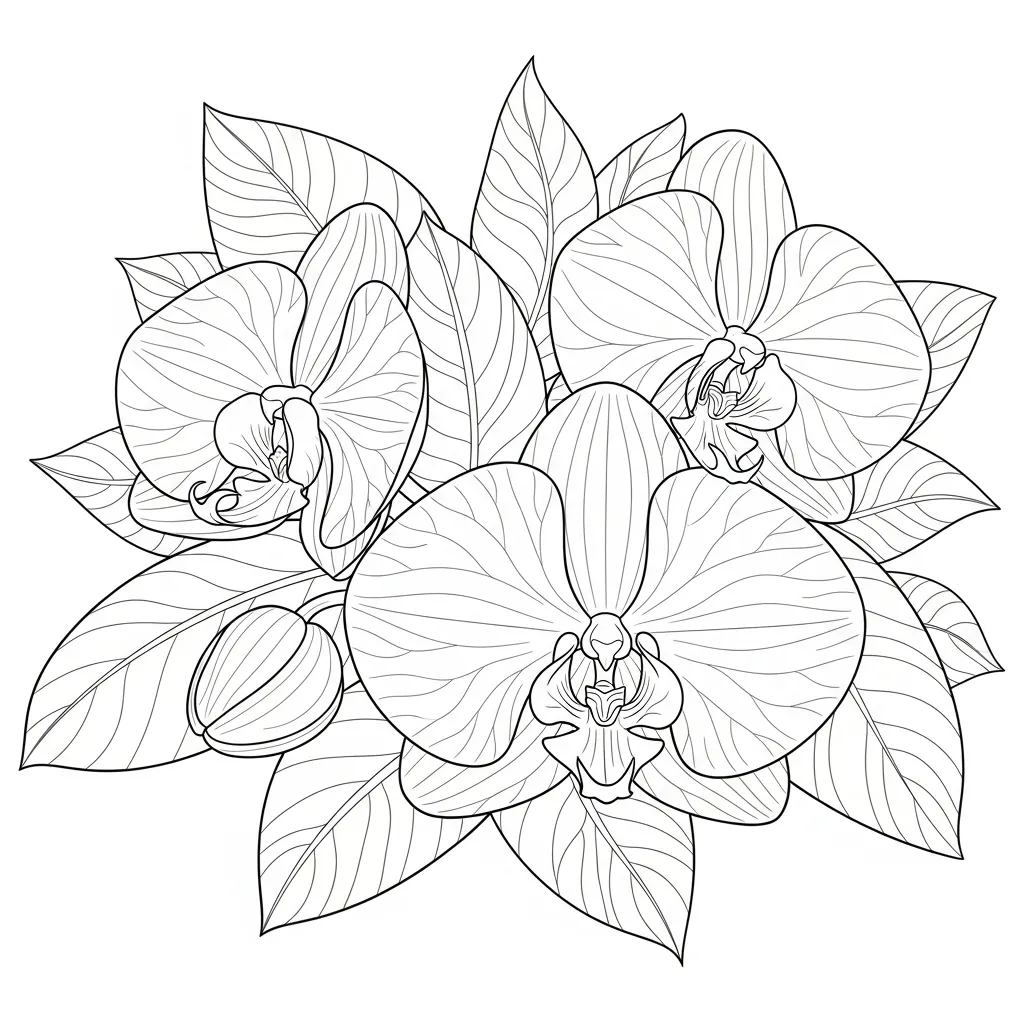 Delicate Orchid Bloom in Tropical Setting Scene (2)