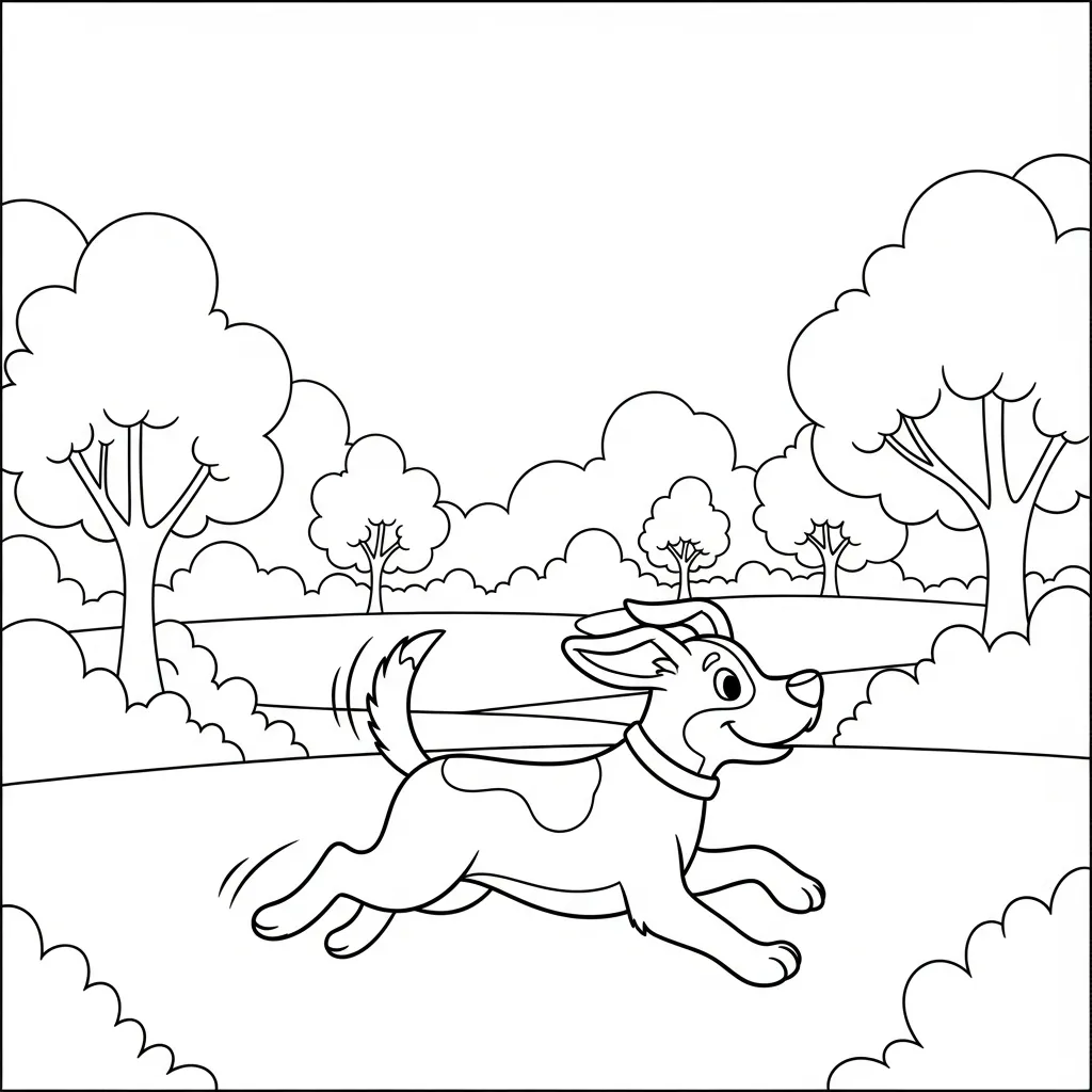 Dog Running and Playing in Open Park (2)