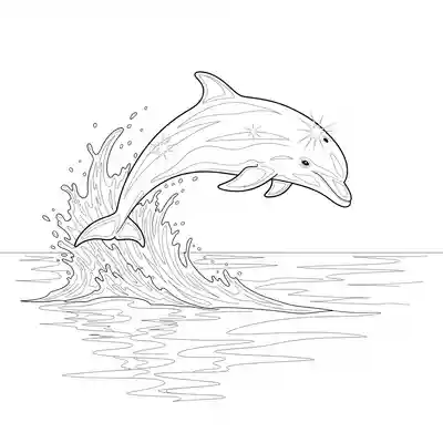 Dolphin Jumping Over Ocean Waves Scene Detailed (1)
