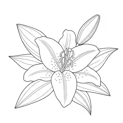 Elegant White Lily with Green Leaves (2)