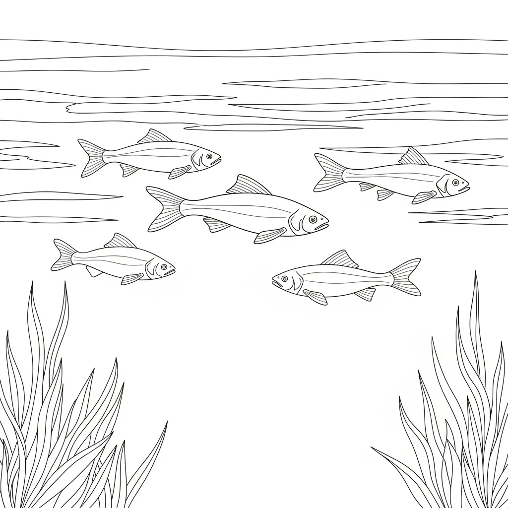 Fish Gliding Across Calm Lake (3)