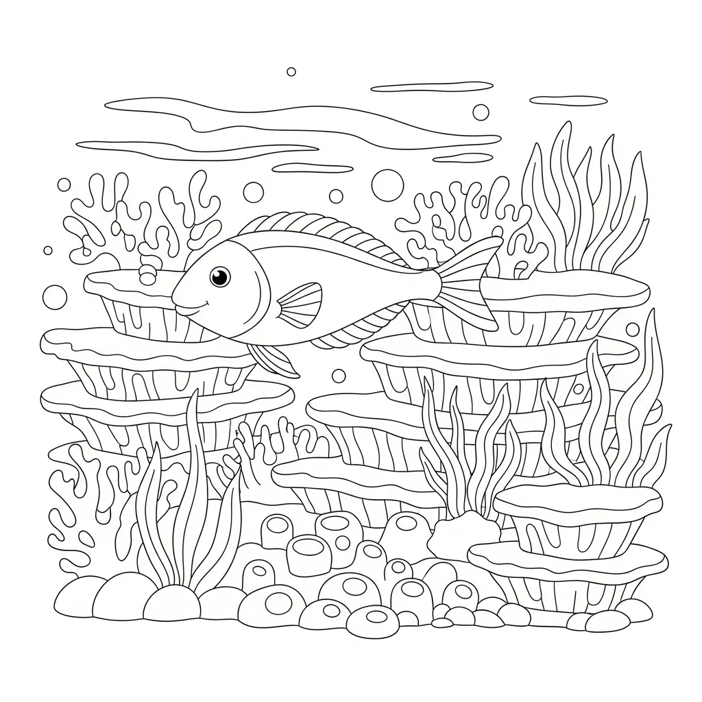 Fish Swimming Through Coral Reef (1)