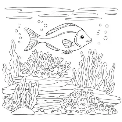 Fish Swimming Through Coral Reef (2)