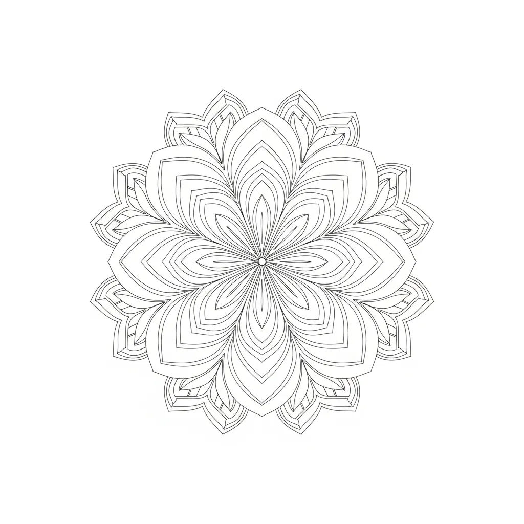 Intricate Mandala Flower Coloring Page (1)