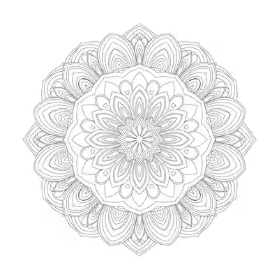 Intricate Mandala Flower Coloring Page (2)