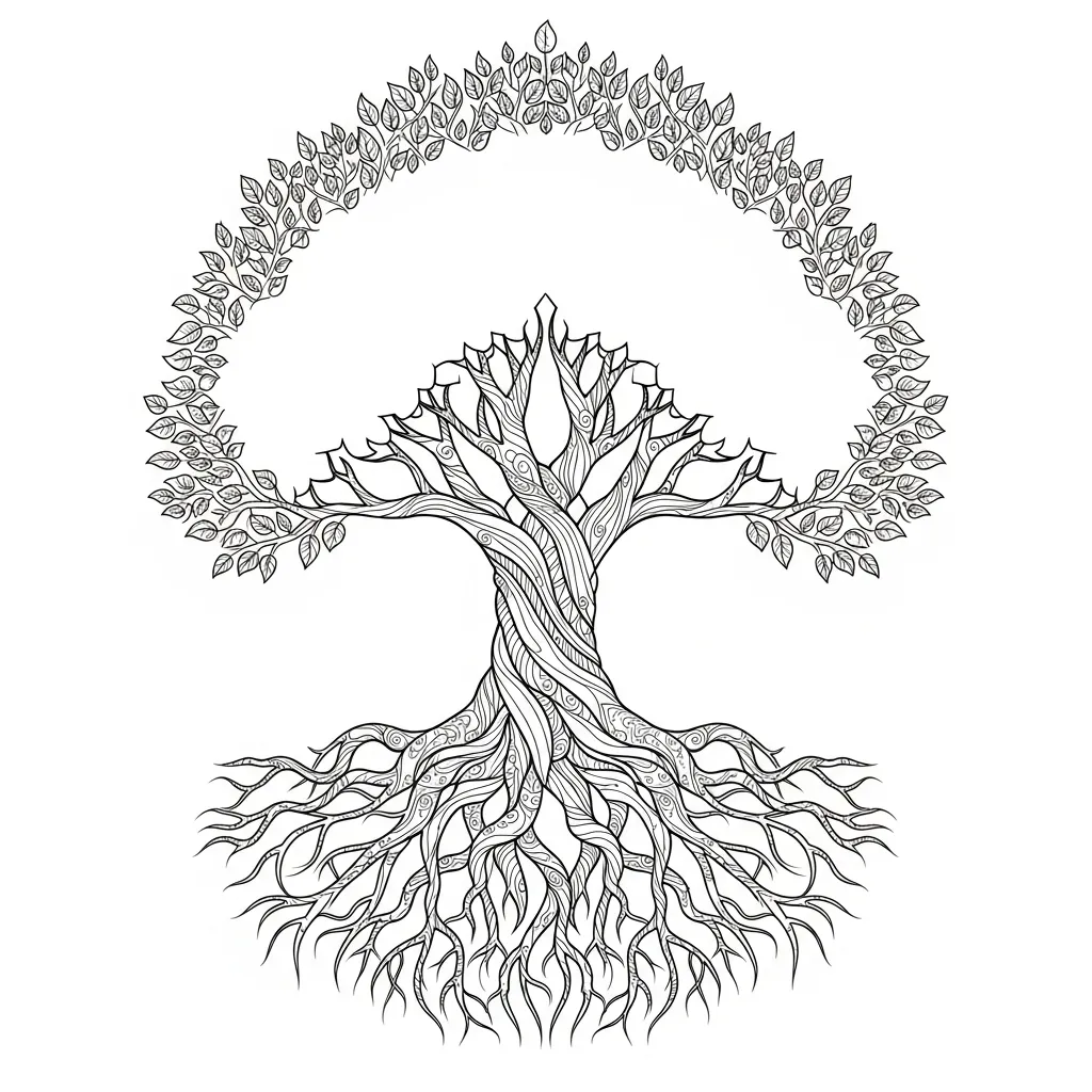 Intricate Tree of Life Coloring Page (1)