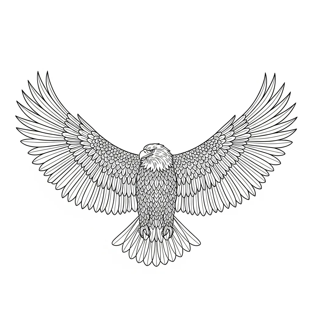 Majestic Eagle Detailed Coloring Page (2)
