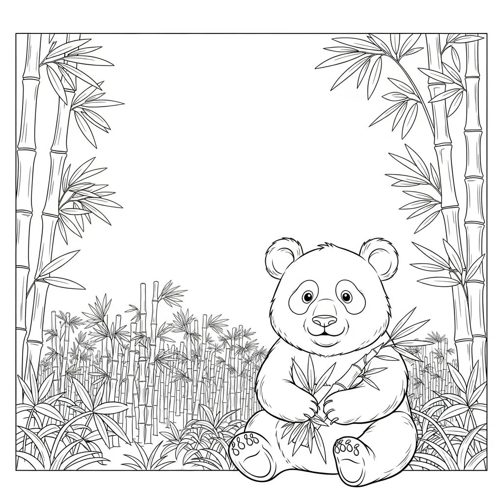 Panda Sitting in Lush Bamboo Forest (3)