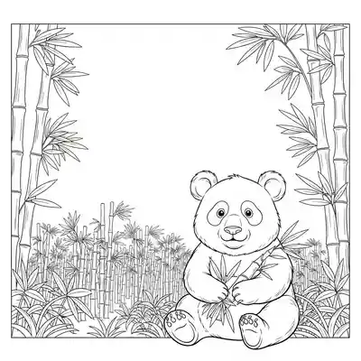 Panda Sitting in Lush Bamboo Forest (3)