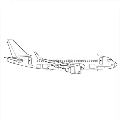 Passenger Airplane Line Art Coloring Page (2)
