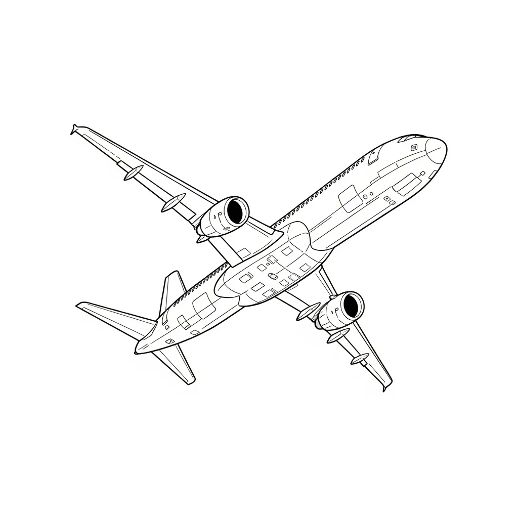 Fighter Jet Drawing Coloring Page (1)