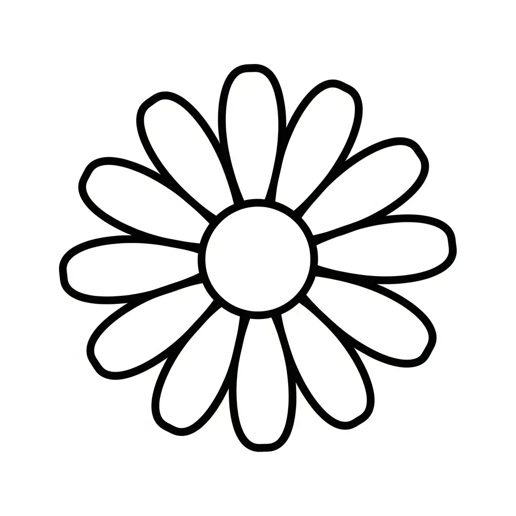 Simple Daisy Coloring Page for Kids (1)