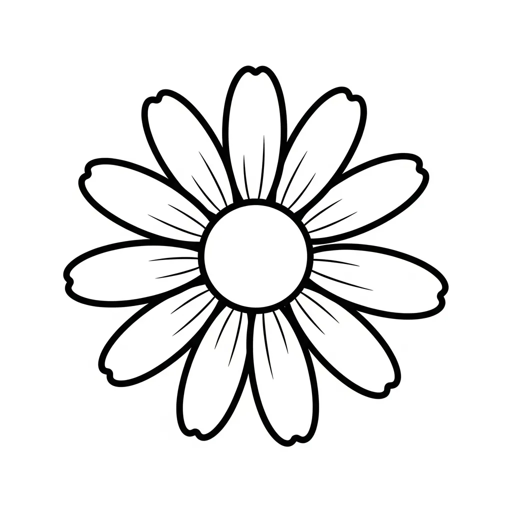 Simple Daisy Coloring Page for Kids (2)