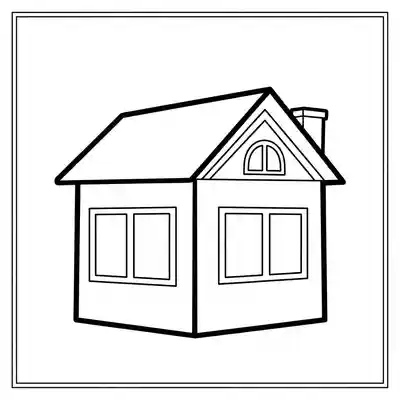 Simple House Coloring Page for Kids (1)