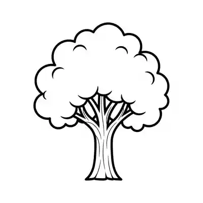 Simple Tree Coloring Page for Kids (1)