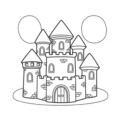 Small Castle Coloring Page for Kids (1)