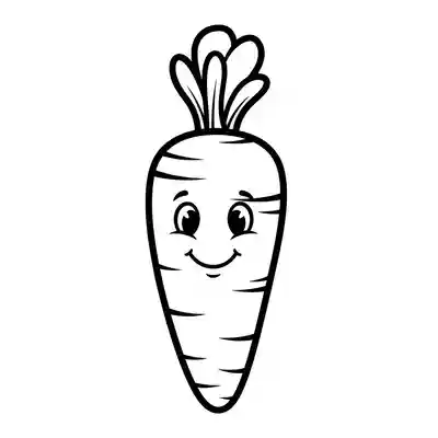 Smiling Carrot Coloring Page for Kids (3)