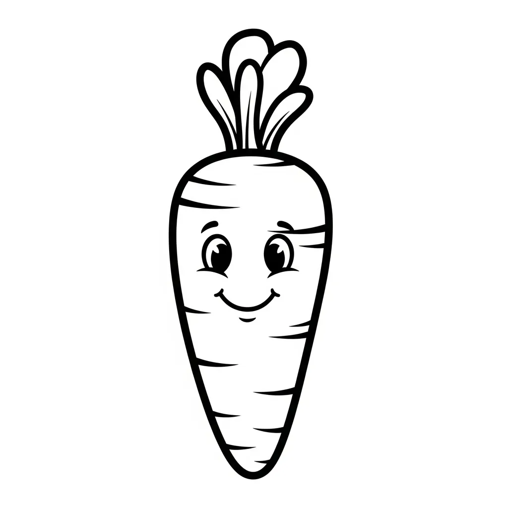 Smiling Carrot Coloring Page for Kids (3)