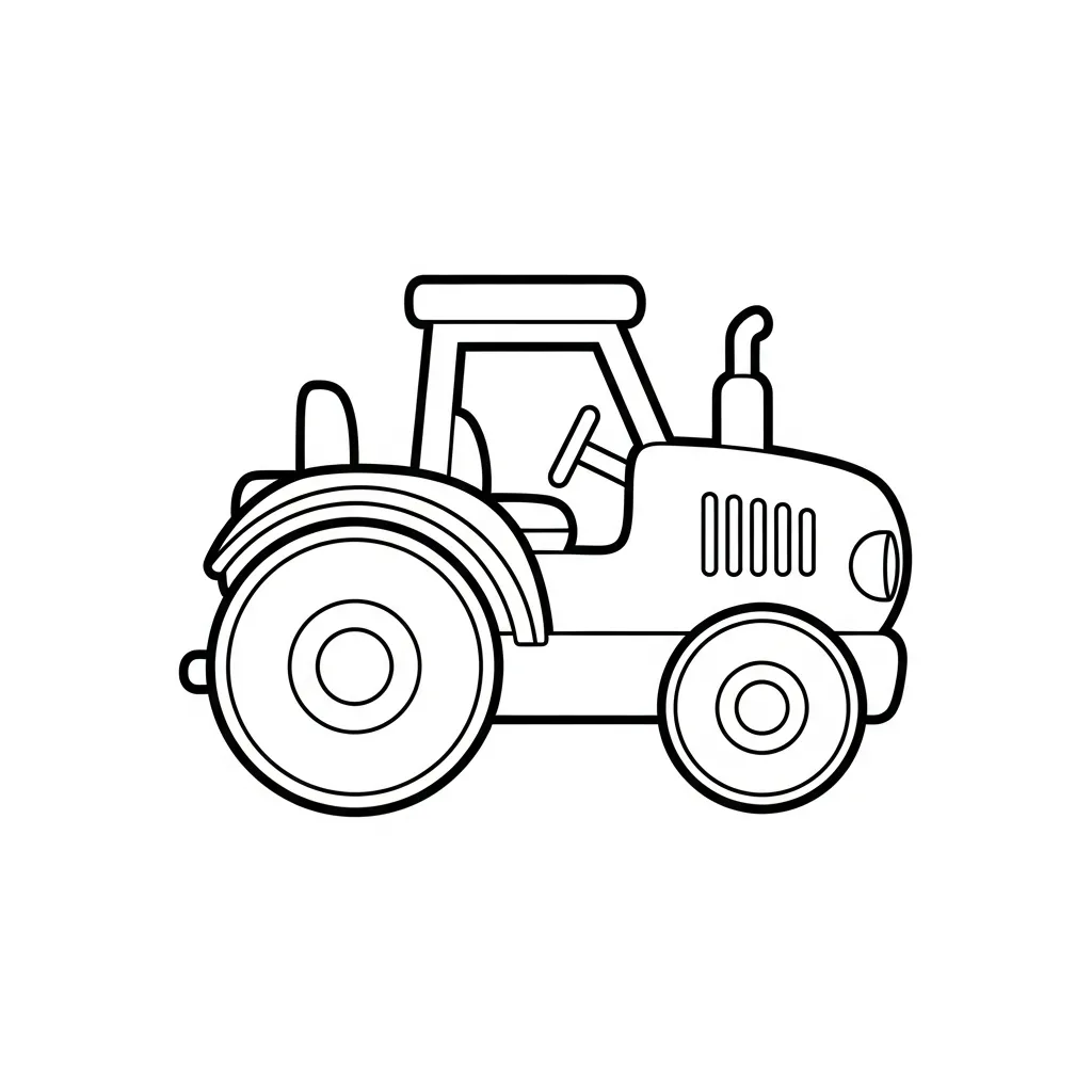 Toy Tractor Coloring Page for Kids (1)