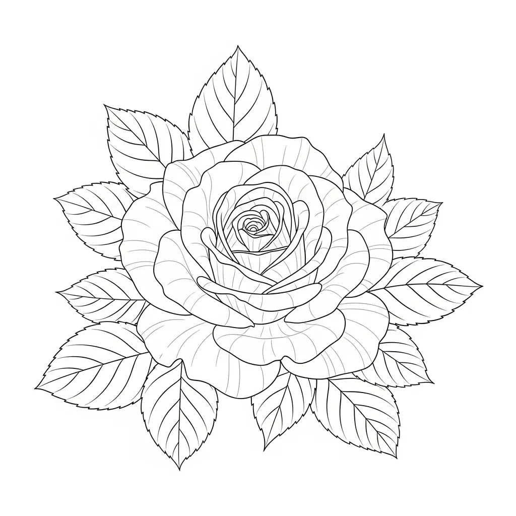 Vibrant Rose Bloom in Garden Setting Scene (1)