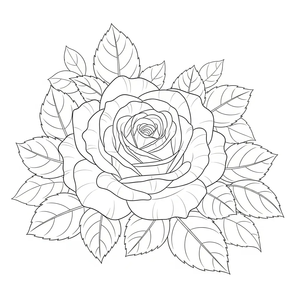 Vibrant Rose Bloom in Garden Setting Scene (2)