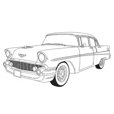 Vintage Car Detailed Coloring Page (1)