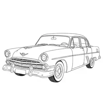Vintage Car Detailed Coloring Page (2)