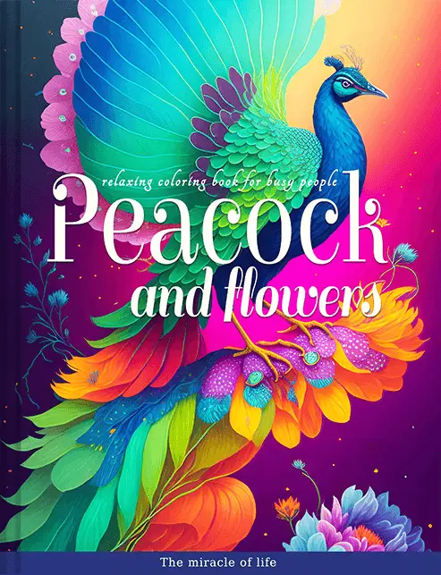 Peacock and Flowers